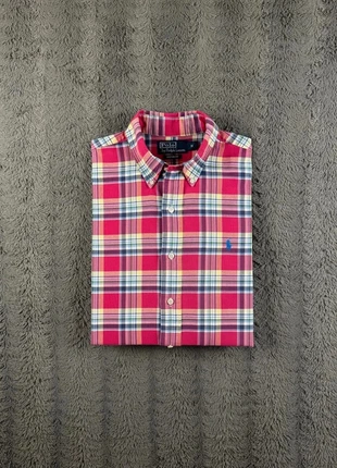 Magnifique chemise Homme Ralph Lauren M custom fit carreaux rouge cerise marine cavalier marine, brand: Ralph Lauren, condizioni: Ottime, taglia: M, €39.00, €41.65 include la Protezione acquisti Pro