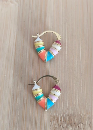 Boucles d'oreilles créoles coeurs colorés, brand: créoles, condizioni: Ottime, €7.00, €8.05 include la Protezione acquisti Pro