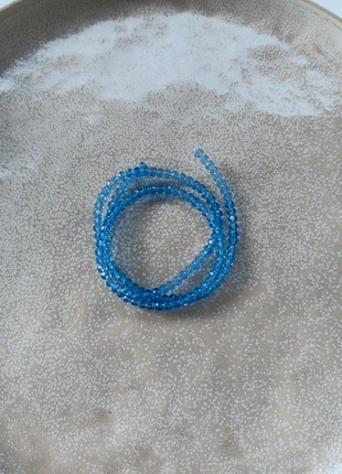 Fil de perles rondelles à facettes bleues en verre 3x2 mm - VPBLE5-18, condition: New with tags, €1.90, €2.70 includes Buyer Protection Pro