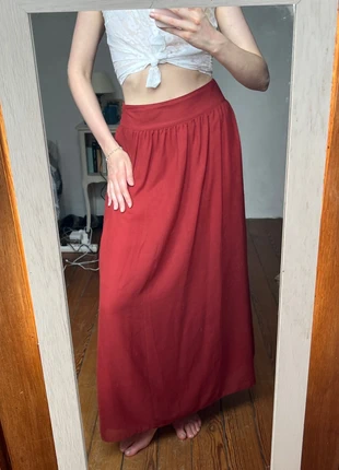 Jupe longue maxi rouge foncé / rouille, merk: Camaïeu, staat: Goed, maat: XS / 34 / 6, € 10,00, € 11,20 inclusief Kopersbescherming