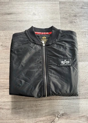 Bombers - Blouson aviateur Alpha Industries noir avec logo brodé blanc en coton homme - Taille S, brand: Alpha Industries, condition: Very good, size: S, €26.23, €28.24 includes Buyer Protection Pro