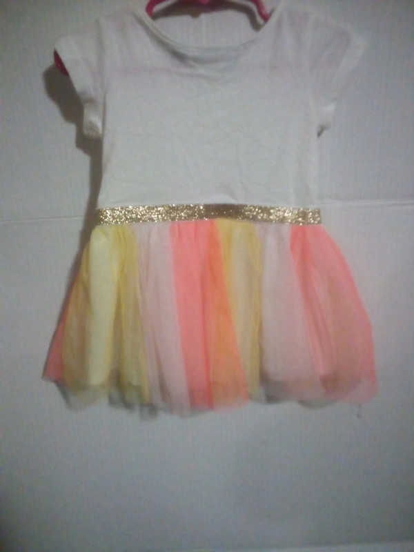 White lemon sequinned girls dress 4