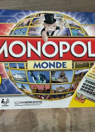 Jeu société famille réflexion plateau Monopoly monde électronique carte  bancaire
