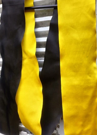 Ceinture japonaise réversible, mi largeur, jaune et noir , hanhaba Obi , merk: hanhaba obi réversible noir et jaune, japonais aut, staat: Heel goed, maat: Universele maat, € 32,90, € 35,25 inclusief Kopersbescherming