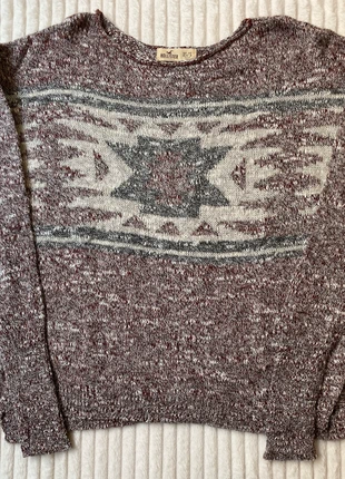 Pull bordeaux et gris avec motif Hollister 🌺 Taille XS/S , marca: Hollister, estado: Muy bueno, tamaño: S / 36 / 8, 10,00 €, 11,20 € Protección al comprador incluida