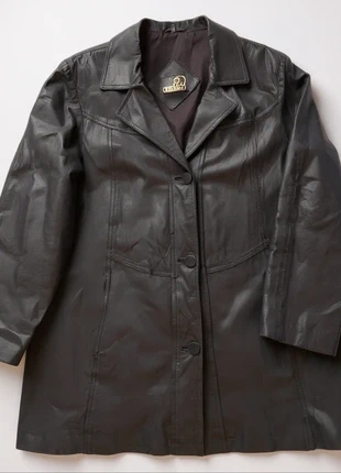 Veste mi-longue blouson manteau biker 48 cuir noir mi saison vintage moto rock automne hiver, brand: Vintage, condition: Very good, size: 4XL / 48 / 20, €39.00, €41.65 includes Buyer Protection