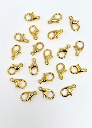 20 Fermoirs mousquetons 12 mm en métal doré, estado: Muy bueno, 1,30 €, 2,07 € Protección al comprador incluida