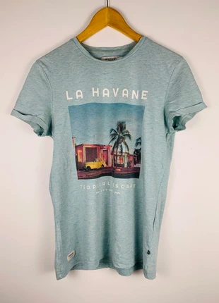 T-shirt Bonobo taille S bleu a motif imprimé homme, marca: Bonobo, estado: Bom, tamanho: S, €1.00, €1.75 inclui Proteção do Comprador