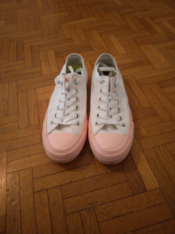 Converse blanche et rose Vinted