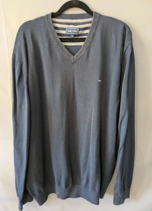 Pull col V Eden Park 2XL – Bleu marine, logo brodé, brand: Eden Park, condition: Good, size: XXL, €16.00, €17.50 includes Buyer Protection Pro