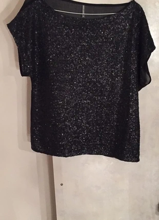 Haut à sequins noir Naf Naf, brand: Naf Naf, condition: New without tags, size: M / 38 / 10, €11.00, €12.25 includes Buyer Protection