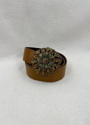 Ceinture Vintage Per Una en cuir camel boucle bijou vintage – 105cm, merk: Vintage Dressing, staat: Heel goed, maat: 105 cm, € 24,90, € 26,85 inclusief Kopersbescherming Pro