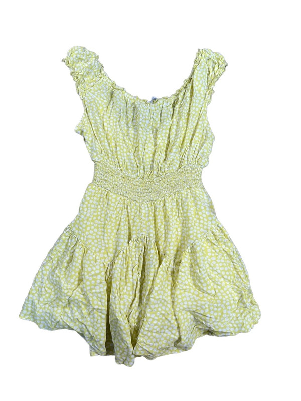 skylar + madison mini dress romper flowy milk made sun dress yellow ruffle M 2