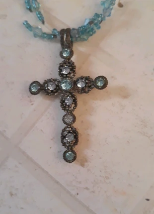 Collier Perles +Pierres ton bleu, état: Très bon état, 5,00 €, 5,95 € Protection acheteurs incluse