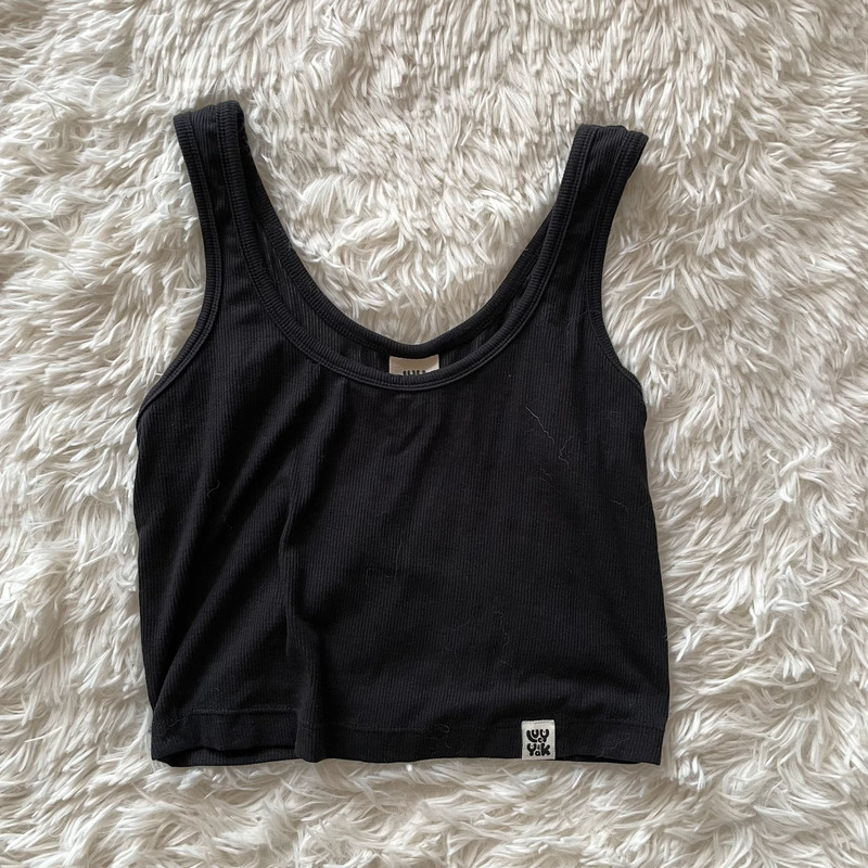 Lucy & Yak Polly vest top in black 1