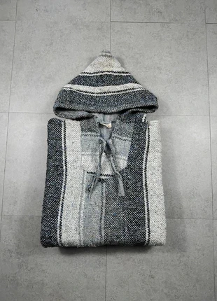 Sweat à capuche - Poncho - Hooded - Fabriqué au Mexique - Taille L - Gris noir Blanc bleu #11, marke: Vintage Dressing, zustand: Sehr gut, größe: L, 12,00 €, 13,30 € inklusive Vinted-Käuferschutz