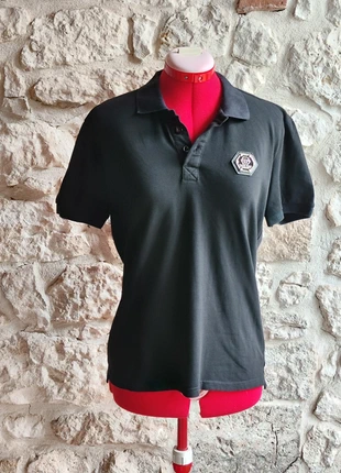 Polo Noir Philipp Plein T. L - Doublure Col Imprimé Animal -, marca: Philipp Plein, estado: Muito bom, tamanho: L, €60.00, €63.70 inclui Proteção do Comprador