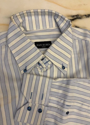 Raf Ruben Striped Shirt – White & Blue, Long Sleeve, Elegant Style, brand: Ralph Lauren, condizioni: Ottime, taglia: L, €7.00, €8.05 include la Protezione acquisti