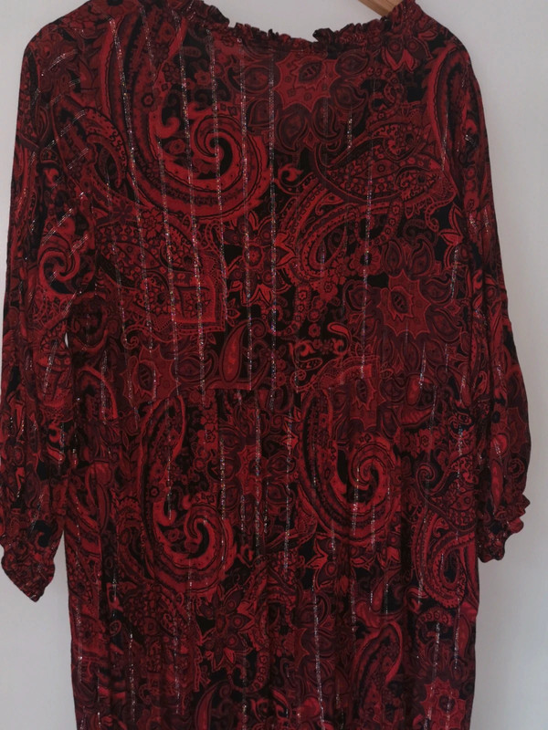 Robe longue mi longue rouge Toscane Vinted