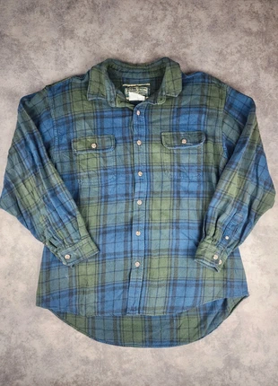 Chemise à carreaux en flanelle Field & Stream - Vert et bleu - Taille XXL, merk: Vintage Dressing, staat: Heel goed, maat: XXL, € 10,00, € 11,20 inclusief Kopersbescherming