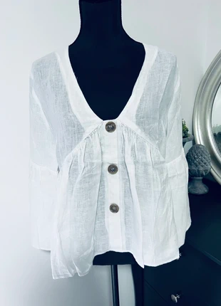 Blouse en lin femme zara, marca: Zara, estado: Nuevo sin etiquetas, tamaño: M / 38 / 10, 22,00 €, 23,80 € Protección al comprador incluida