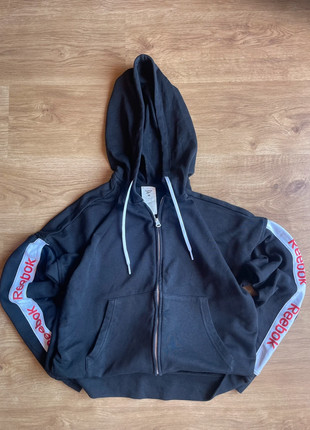 Reebok black hoodie zip-up logo sleeves sporty retro fit size M, marque: Reebok, état: Très bon état, taille: M / 38 / 10, 34,90 €, 37,35 € Protection acheteurs incluse