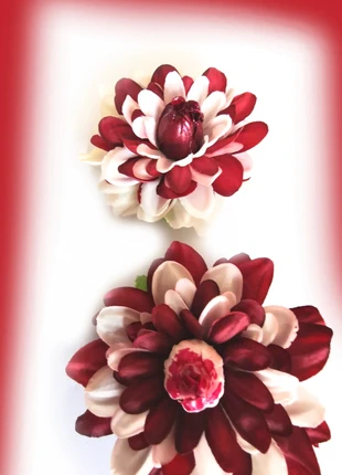Dahlia 2 Tons Fleur Barrette et / ou Broche Pin Up Mariage Noce Cérémonie Boutonnière Rockabilly, merk: PIN-UP, staat: Nieuw zonder prijskaartje, € 10,00, € 11,20 inclusief Kopersbescherming