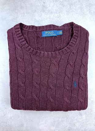 Pull Sweat en maille torsadé Ralph Lauren 100% coton bordeaux taille M, marca: Ralph Lauren, estado: Muito bom, tamanho: M, €49.90, €53.10 inclui Proteção do Comprador Pro