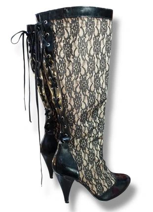 Corset Trompe l'œil Lace Boots, brand: Doll Core, condition: Satisfactory, size: 39, €38.00, €40.60 includes Buyer Protection Pro