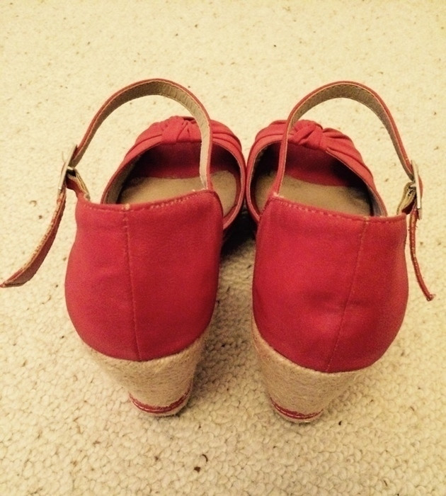 Sandales compensées rouges 4