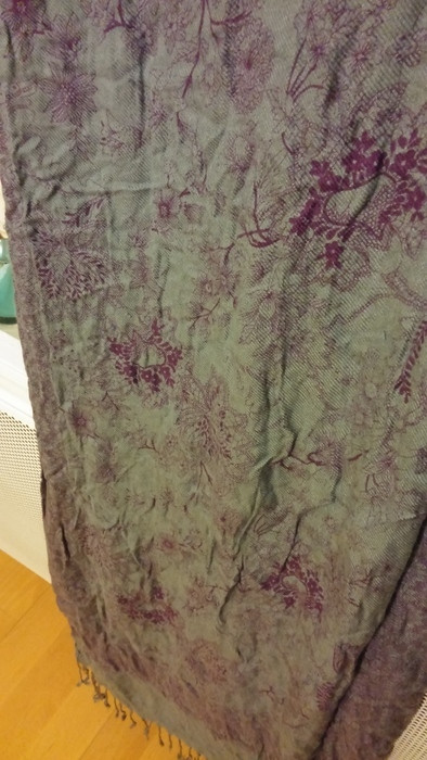 Jolie long foulard gris et violet PIECES 3