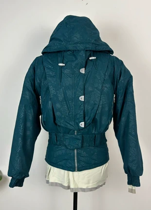 Dark teal subtle pattern 90s Y2k winter bomber jacket UK 12(L) Ski Tique, condition: Very good, size: L / UK 16-18, £30.00, £32.20 includes Buyer Protection Pro