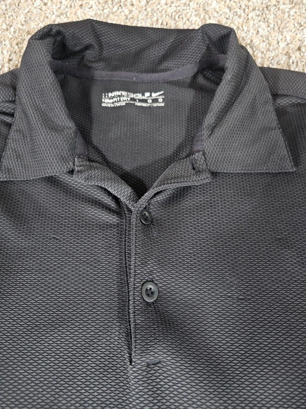 Nike Golf Fit Dry Men'S Polo Golf Shirt Black L Fabric Pulls 2