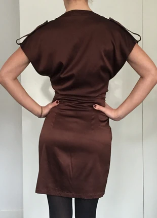 Jurk Ilja Visser, bruin zijde, maat S, merk: Ready to fish, staat: Heel goed, maat: S / 36 / 8, € 25,00, € 26,95 inclusief Kopersbescherming