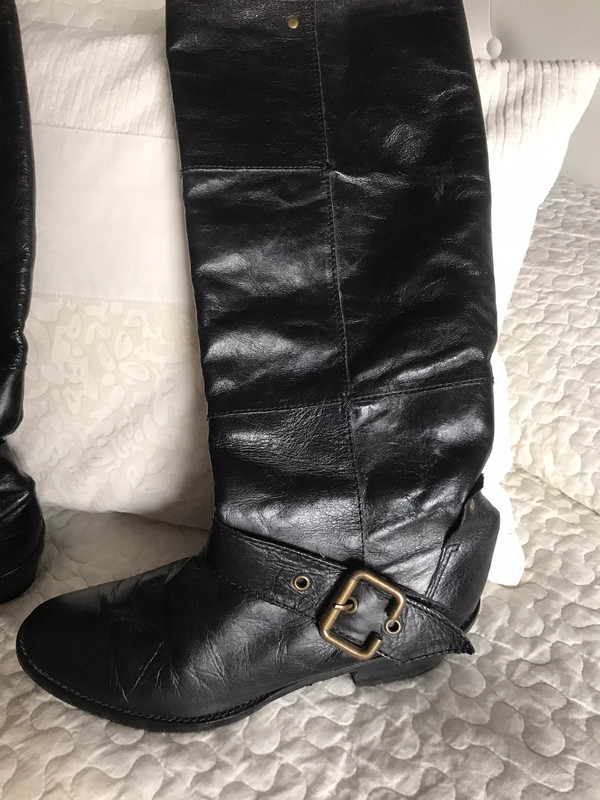 Botas altas negras de piel y polar por dentro 39 Vinted