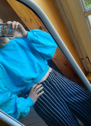 Pull crop bleu, brand: H&M, condizioni: Ottime, taglia: L / IT 44 / EU 40, €5.00, €5.95 include la Protezione acquisti