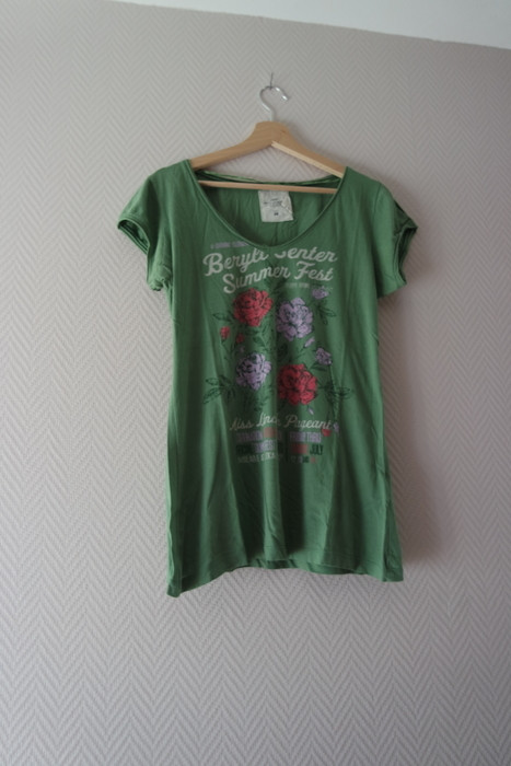 Tee-shirt h&m imprimé vert 1