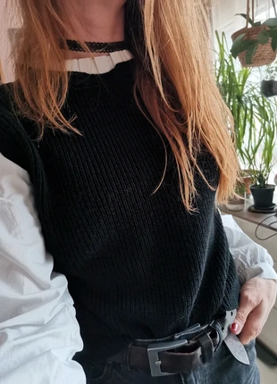 Pull chemise noir et blanc - Cache Cache, condition: Very good, size: M / 38 / 10, €10.00, €11.20 includes Buyer Protection