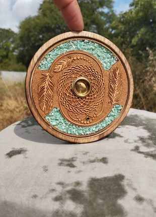 Porte-Encens En Bois de Manguier Pierre Amazonite Symbole Attrape Rêve Encens Cônes Et Bâtonnets, marca: Gaia, estado: Muy bueno, 14,40 €, 15,82 € Protección al comprador Pro incluida