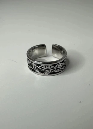 Bague argentée yeux, marque: CHROME, état: Très bon état, taille: Ajustable, 6,99 €, 8,04 € Protection acheteurs (Pro) incluse