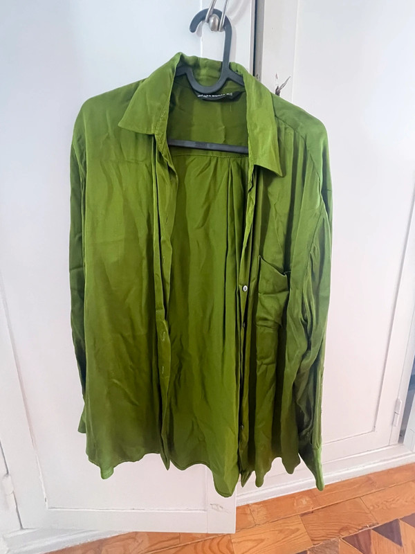 Medición Ortografía confiar Camisa verde Zara - Vinted
