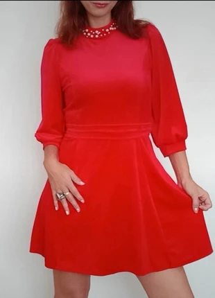 Robe soirée velours chic rouge col perlé TU, condition: Very good, size: One size, €19.90, €21.60 includes Buyer Protection Pro