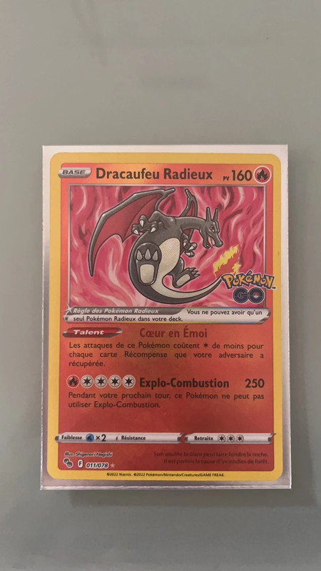 Carte Pokémon dracaufeu radieux 11/78 pokémon go - Pokemon