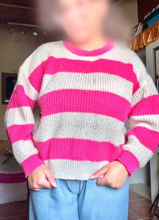 Pull Rayé Rose et Blanc M, marke: Zara, zustand: Sehr gut, größe: M / 38 / 10, 30,00 €, 32,20 € inklusive Vinted-Käuferschutz