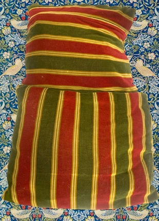 Lot de 2 coussins en velours / coussins à rayure rouge et vert vintage, état: Très bon état, taille: Autre, 9,00 €, 10,15 € Protection acheteurs incluse