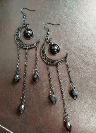 Vintage Gothic Vampire Witch Black Moon Earrings, marca: Alterniti, estado: Novo sem etiquetas, €9.95, €11.15 inclui Proteção do Comprador