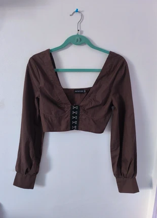 haut blouse à corset, marque: PrettyLittleThing, état: Très bon état, taille: S / 36 / 8, 2,00 €, 2,80 € Protection acheteurs incluse