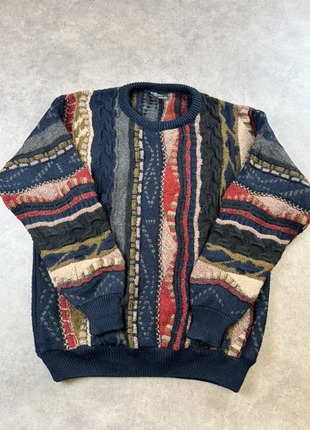 Pull vintage maille laine multicolore Farentino Cotton Traders style Coogi taille L femme #342, brand: farentino, condition: Very good, size: L, €60.00, €63.70 includes Buyer Protection Pro