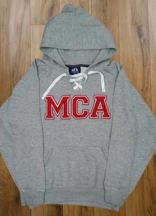 Pull à capuche J.America Gris "MCA" Brodé Rouge Style Hockey Lacets Taille S Mixte Très Bon État, brand: J. America, condizioni: Ottime, taglia: S, €24.99, €26.94 include la Protezione acquisti
