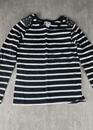 Haut marinière Orchestra 5 ans – Rayures noir blanc – Épaules strass – Fille, marca: Orchestra, estado: Muito bom, tamanho: 5 anos / 110 cm, €3.00, €3.85 inclui Proteção do Comprador